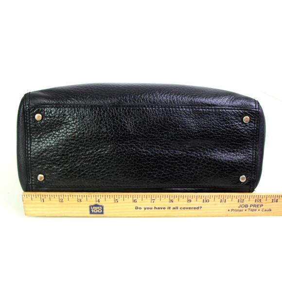 LARGE kate spade NY BLACK REAL LEATHER LOGO SATCHEL SHOULDER BAG HANDBAG PURSE - Picture 9 of 15